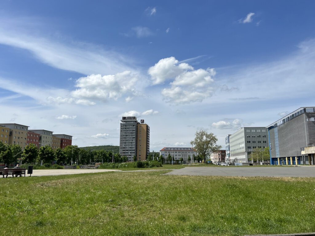 Moderner Teil der Innenstadt von Gera