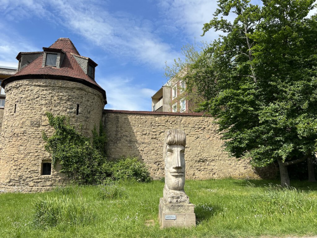 Stadtmauer mit Wehrturm in Gera
